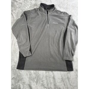 Columbia Fleece Pullover Mens Large Gray 1/4 Zip Lightweight Outdoor Sweater